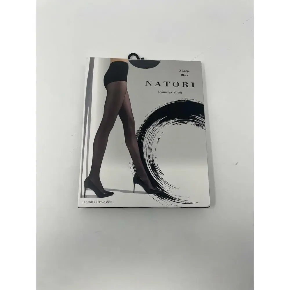 Natori Women's Shimmer Sheer Control Top Tights Black XL